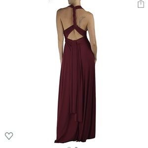 VON VONNI | Transformer maxi dress burgundy OS